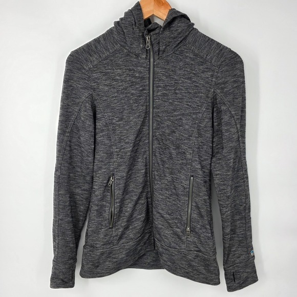 Kuhl Tops - Kuhl Akkomplice Full Zip Hoodie Women XS Gray Heathered Thumbholes Active Jacket